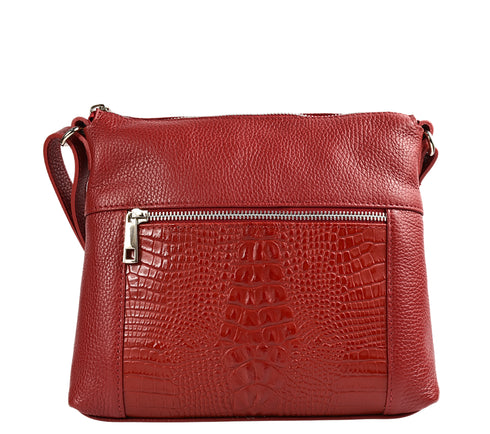 Poseta casual, dama, ADA SHOES, 0075, rosu, piele naturala